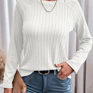 Chic White Cable Knit Top